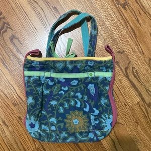 Lucky brand paisley and floral canvas tote